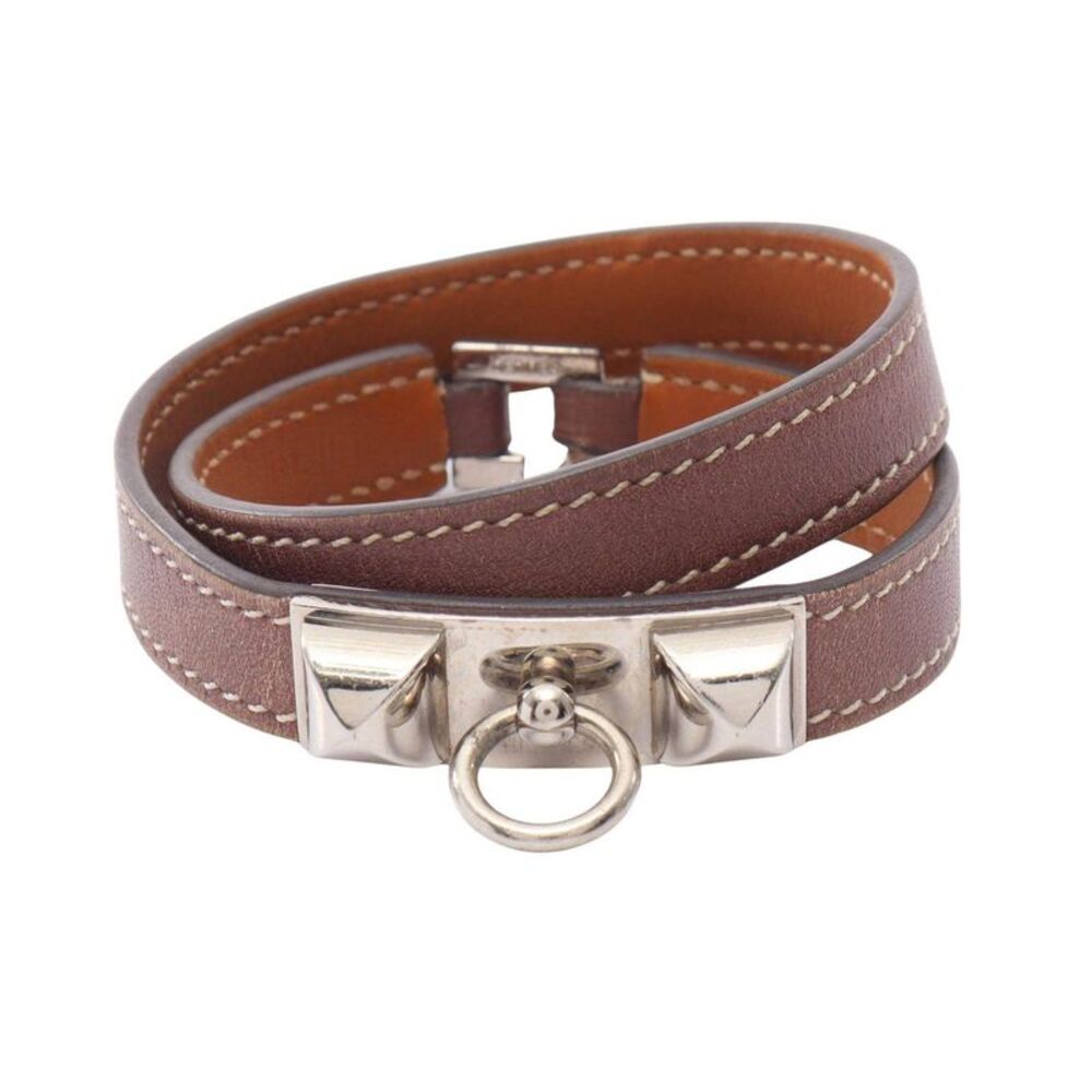 Hermes Rivale Double Tour Leather Bracelet